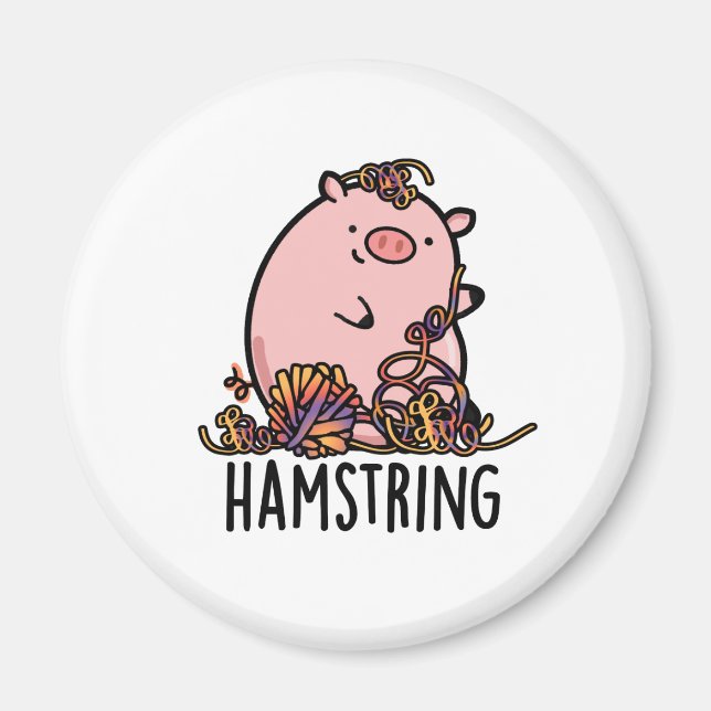 Hamstring Funny Pig Pun Magnet (Vorne)
