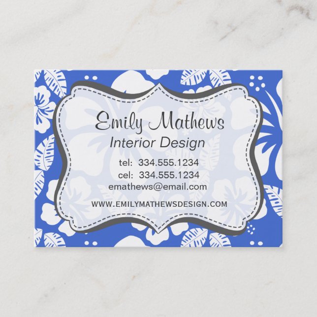 Han Blue Hawaiian Tropical Hibiskus Visitenkarte (Vorderseite)