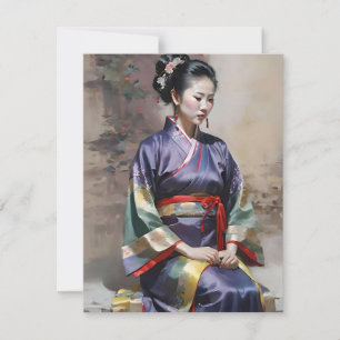 Han Chinese Woman Portrait E Feiertagskarte