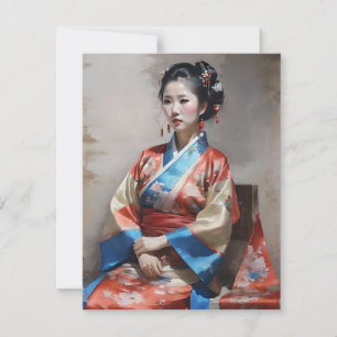 Han Chinese Women Portrait D Feiertagskarte