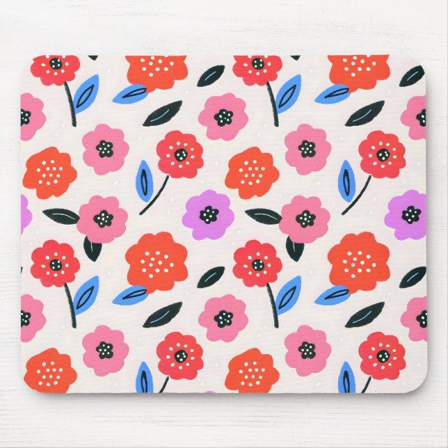 Han zeichnet Blumenmuster Mousepad (Vorne)