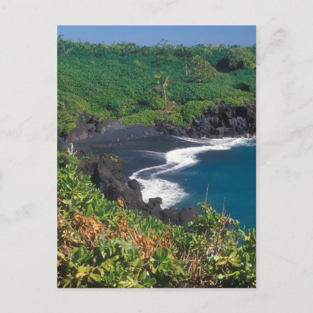 Hana Black Sand Beach Maui Hawaii Postkarte (Vorderseite)