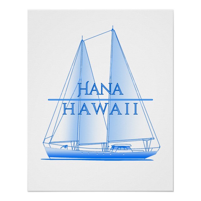 Hana Coastal Nautical Sailing Poster (Vorderseite)