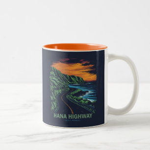 Hana Highway Maui Hawaii Vista Zweifarbige Tasse