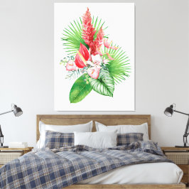 Hana hou! (Weiße) Hawaiianische Blume Leinwanddruck