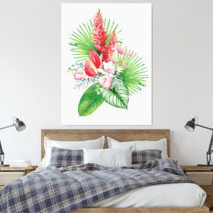 Hana hou! (Weiße) Hawaiianische Blume Leinwanddruck