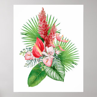 Hana hou! (Weiße) Hawaiianische Blume Poster