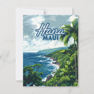 Hana Maui Hawaii Road bis Hana Beach Coast Card