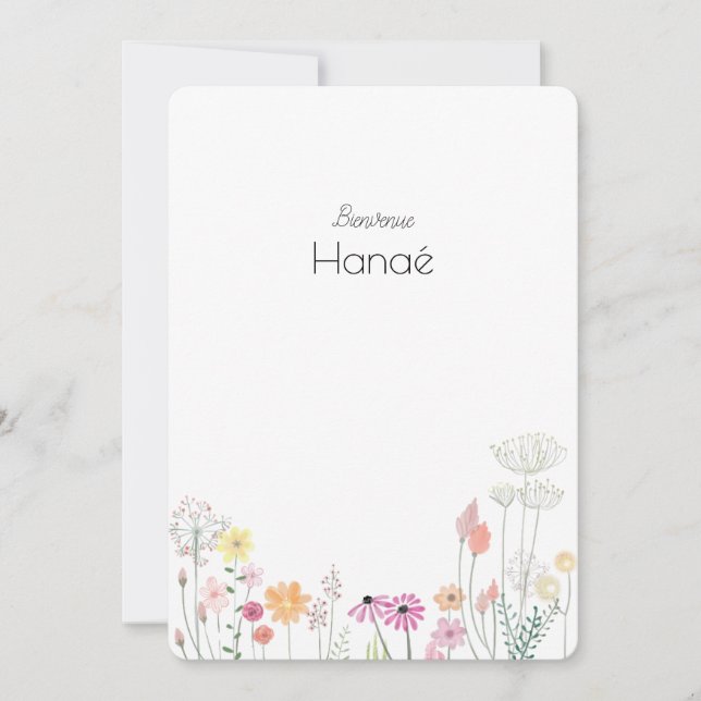 Hanaé-Geburtsmeldung Save The Date (Vorderseite)