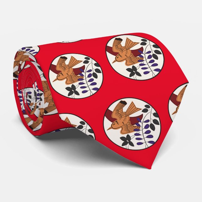 Hanafuda ‚Fuji-ni-hotogisu‘ Krawatte (Gerollt)