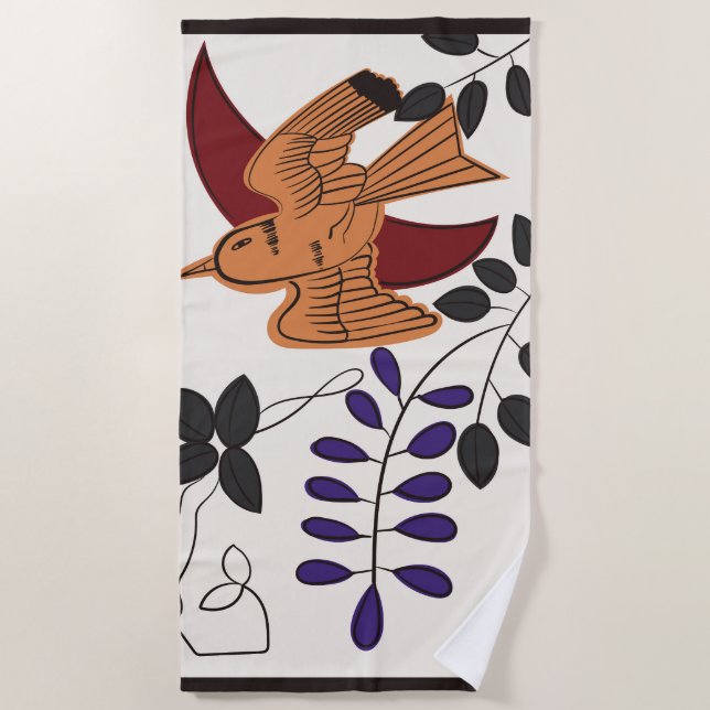 Hanafuda "Fuji-ni-hototogisu" Strandtuch (Vorderseite)
