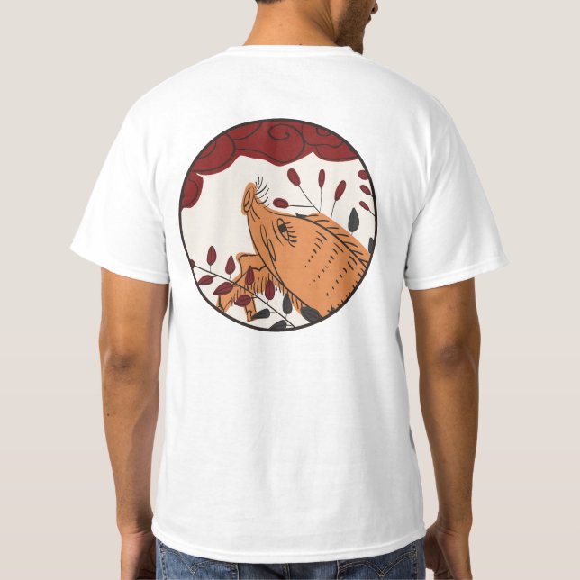 Hanafuda "Hagi-ni-inoshishi" T-Shirt (Rückseite)