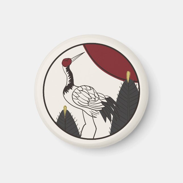 Hanafuda "Matsu-ni-tsuru" Magnet (Vorne)