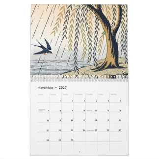 Hanafuda Twelve Months of Japan Woodblock Art Kalender