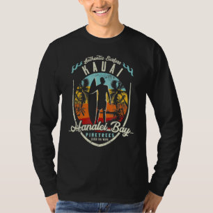 Hanalei Bay Beach Surfen Kauai Surf Vintage Retro T-Shirt