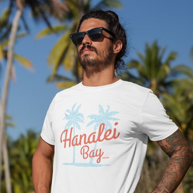 Hanalei Bay Hawaii Insel Kauai Retro Souvenir T-Shirt (Von Creator hochgeladen)