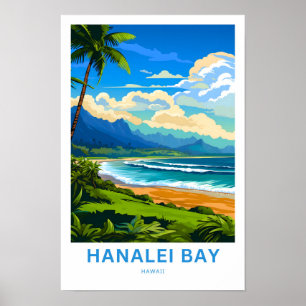 Hanalei Bay Hawaii Travel Print Poster