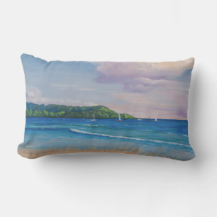 Hanalei Bay Hawaiianische Inseln Malerei Lendenkissen