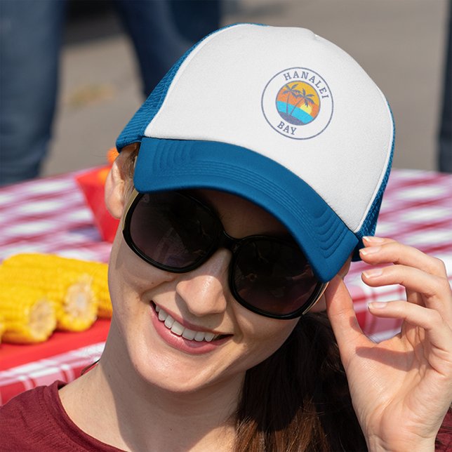 Hanalei Bay, Kauai Faded Classic Style Truckerkappe (Von Creator hochgeladen)