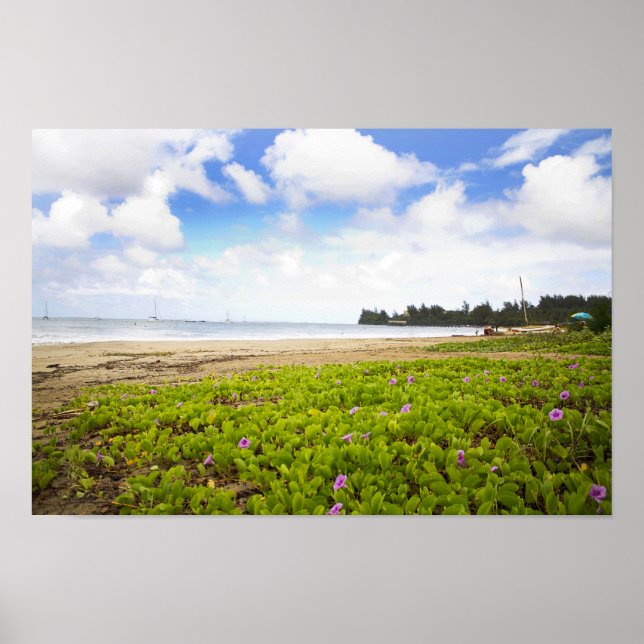 Hanalei Bay, Kauai Hawaii Beach Blume Poster (Vorne)