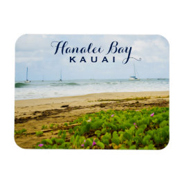 Hanalei Bay Kauai Hawaii Beach & Boote Magnet