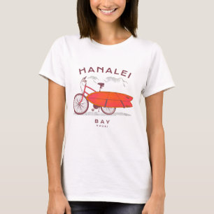 Hanalei Bay Kauai Vintag Beach Surfing T-Shirt