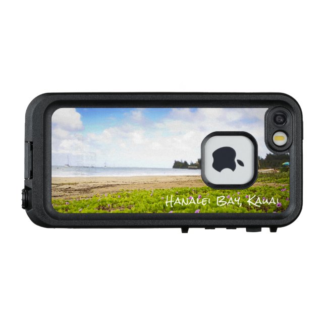 Hanalei Bucht, Strand-Blumen Kauais Hawaii LifeProof iPhone Hülle (Rückseite (Horizontal))