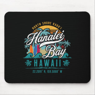 Hanalei Byy North Shore Kauai Hawaii Retro Sonnens Mousepad