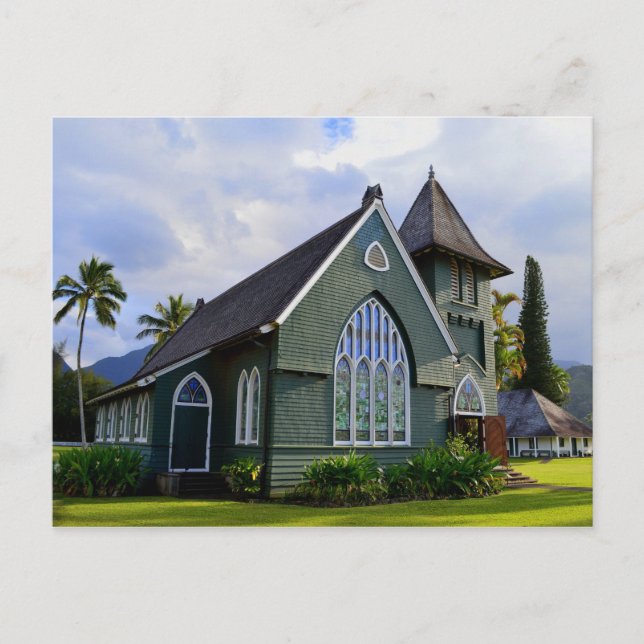 Hanalei Church, Kauai, Hawaii Postkarte (Vorderseite)