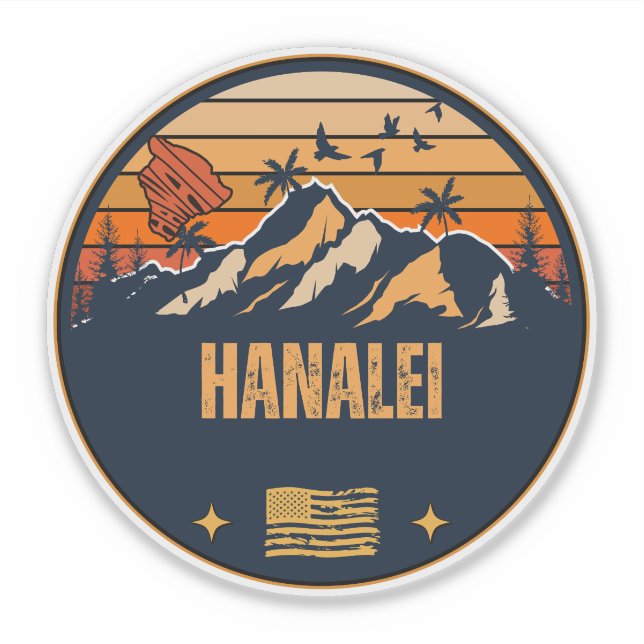 Hanalei, Hawaii Aufkleber (Vorderseite)