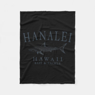 Hanalei Hawaii Hai Retro-Schieferkunst Angeln Fleecedecke