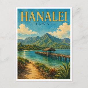 Hanalei Hawaii Hanalei Pier GeoSaga Postkarte