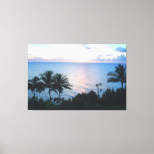 HANALEI HAWAII SONNENUNTERGANG-KAMPAGNEN-DRUCK LEINWANDDRUCK