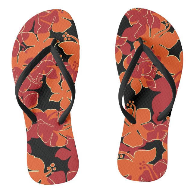 Hanalei Hawaiian Hibiskus Camouflage Floral Flip Flops (Fußbett)