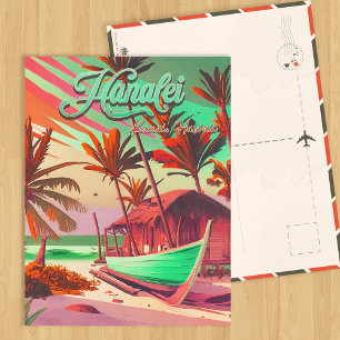 Hanalei Kauai Hawaii tropischer Sonnenuntergang Pa Postkarte