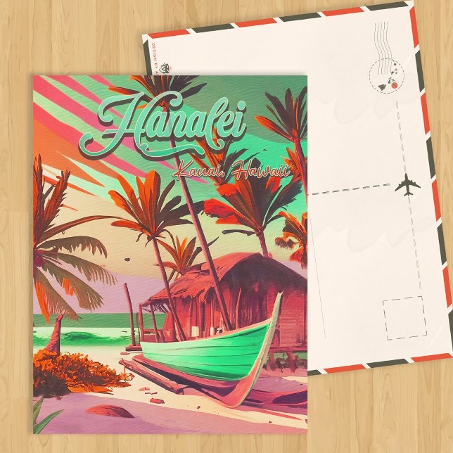 Hanalei Kauai Hawaii tropischer Sonnenuntergang Pa Postkarte (Von Creator hochgeladen)