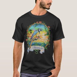 Hanalei, Kauai Vintag Sunset Parrot Vacation Poliz T-Shirt