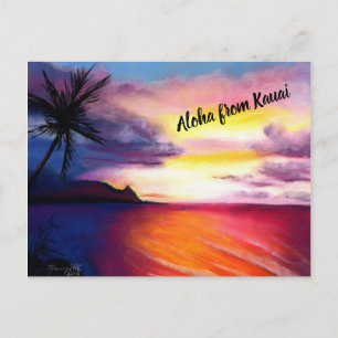 Hanalei Sunset Postkarte