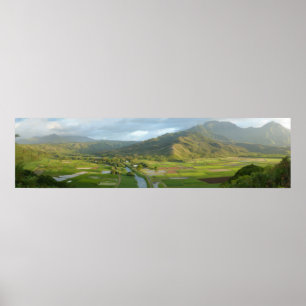 Hanalei Tal-Panorama Poster