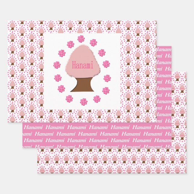 Hanami Japanese Cherry Tree Custom Geschenkpapier Set (Set)