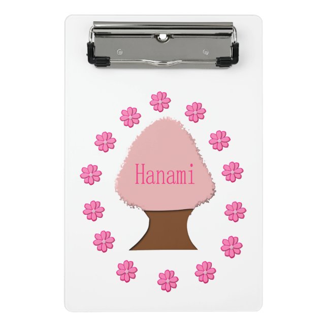 Hanami Japanese Cherry Tree Mini Klemmbrett (Vorderseite)