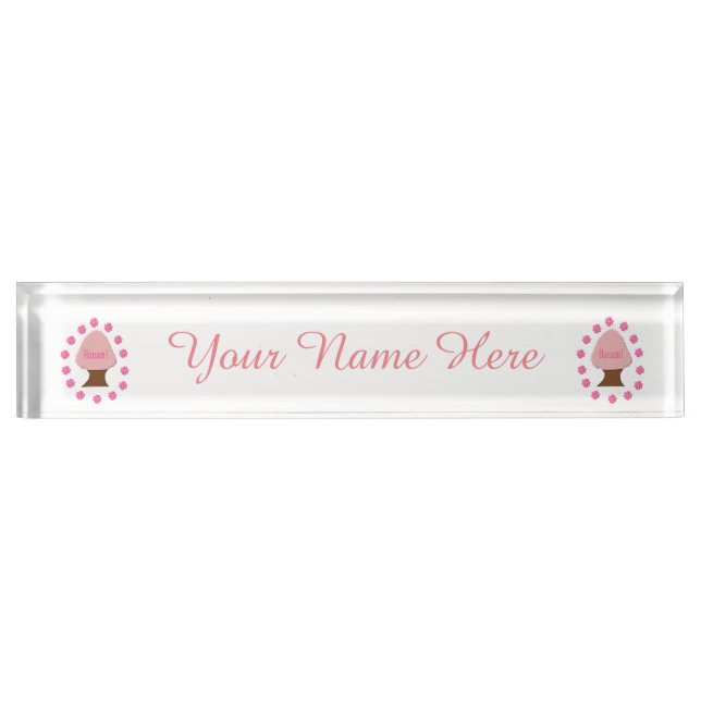 Hanami Japanese Cherry Tree Personalisiert Namensplakette (Vorderseite)