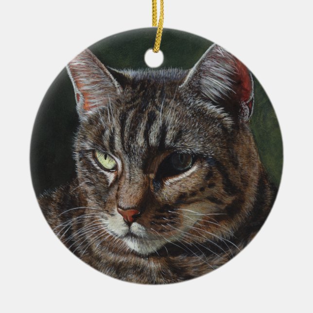HanaTabbykatzen-Malereikunst Keramik Ornament (Vorne)