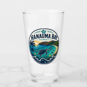 Hanauma Bay Hawaii Retro-Reise-Logo Glas