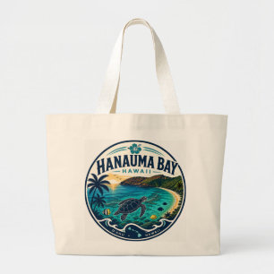 Hanauma Bay Hawaii Retro-Reise-Logo Jumbo Stoffbeutel