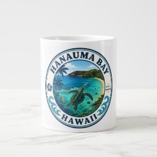 Hanauma Bay Hawaii Retro-Reise-Logo Jumbo-Tasse