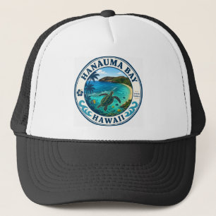 Hanauma Bay Hawaii Retro-Reise-Logo Truckerkappe