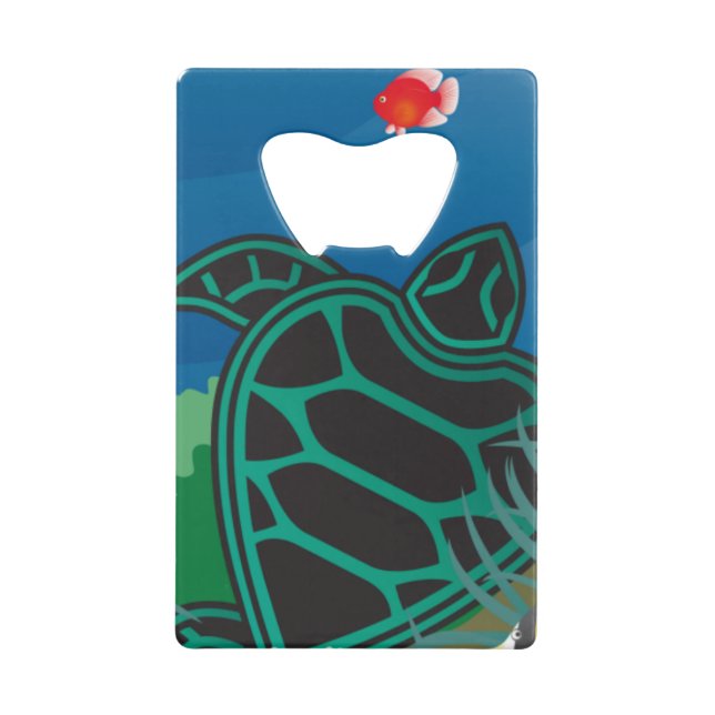 Hanauma Bay Hawaii Turtle Geldbeutel Flaschenöffner (Vorderseite)