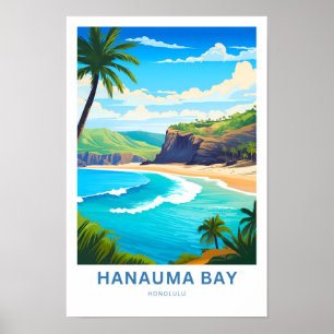 Hanauma Bay Honolulu Travel Print Poster