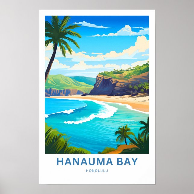 Hanauma Bay Honolulu Travel Print Poster (Vorne)